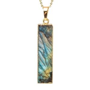📌Aria Lattner Labradorite and Gold Bar Necklace📌